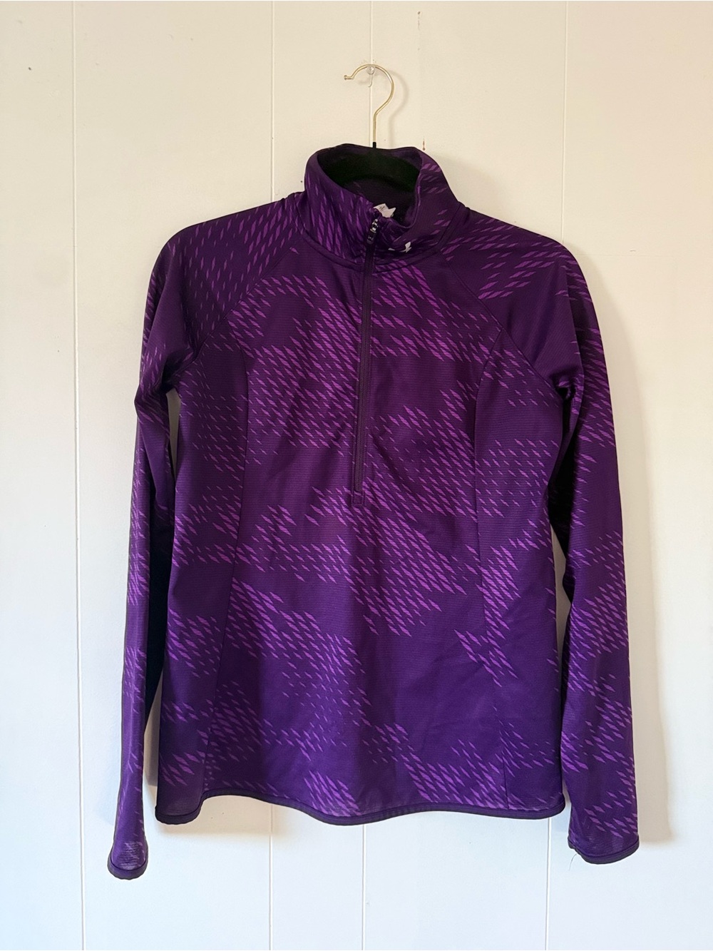 Under Armour Purple Patterned Long Sleeve Half-Zip Top